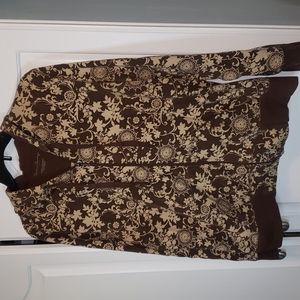 Brown and tan French laundry sport hoodie